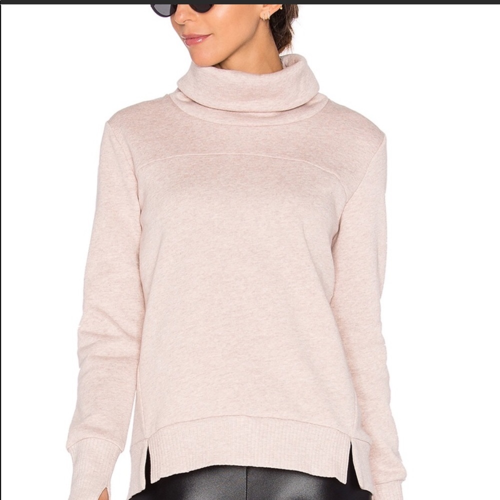 Alo Yoga Haze Funnel Neck Sweatshirt XS Light Pink
